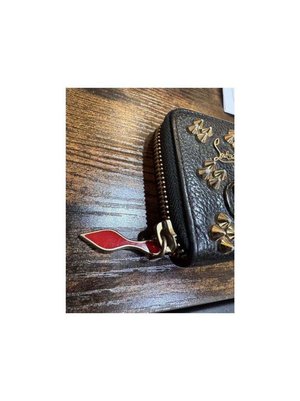 Christian Louboutin Panettone Studded Leather Coin wallet with box and dust bag - Picture 3 of 16